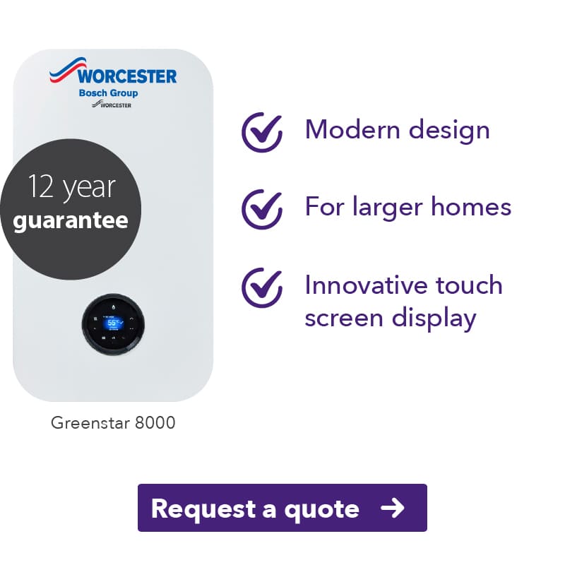 Get a new Worcester 8000 gas boiler system for your home, fully-fitted from £2750